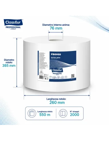 Bobina Industriale EXTRA 2000 ClassEur Professional - 1 Rotolo