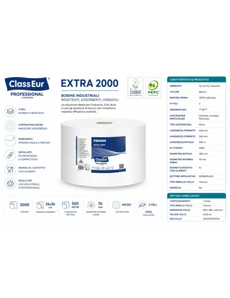 Bobina Industriale EXTRA 2000 ClassEur Professional - 1 Rotolo