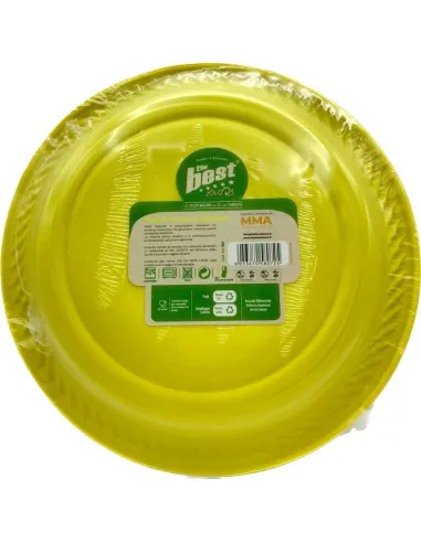 25 Piatti Frutta e Dessert Riutilizzabili Linea The Best Diametro 17cm - Giallo