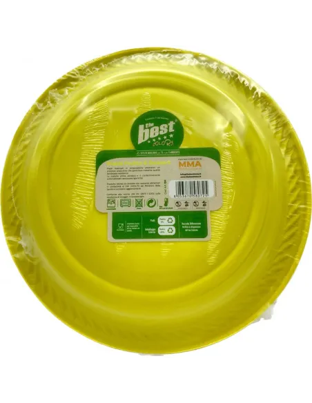 25 Piatti Frutta e Dessert Riutilizzabili Linea The Best Diametro 17cm - Giallo