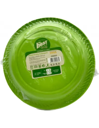 25 Piatti Frutta e Dessert Riutilizzabili Linea The Best Diametro 17cm - Verde