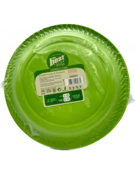 25 Piatti Frutta e Dessert Riutilizzabili Linea The Best Diametro 17cm - Verde