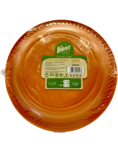 25 Piatti Frutta e Dessert Riutilizzabili Linea The Best Diametro 17cm - Arancione