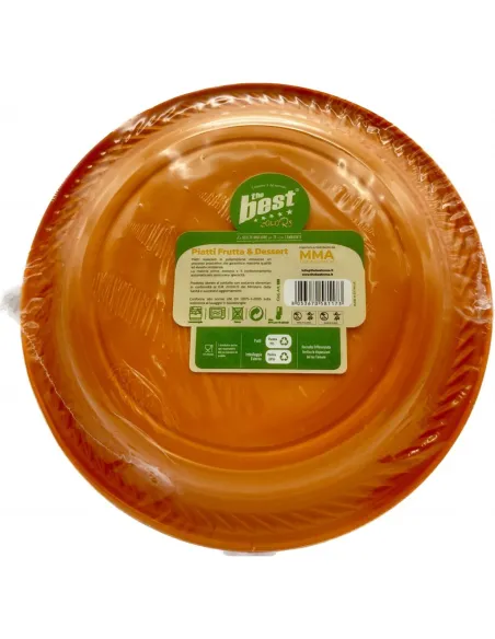 25 Piatti Frutta e Dessert Riutilizzabili Linea The Best Diametro 17cm - Arancione