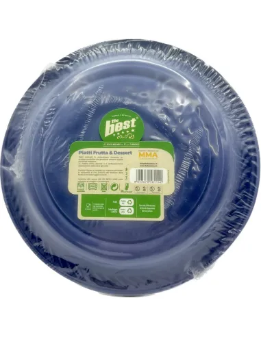 25 Piatti Frutta e Dessert Riutilizzabili Linea The Best Diametro 17cm - Blu
