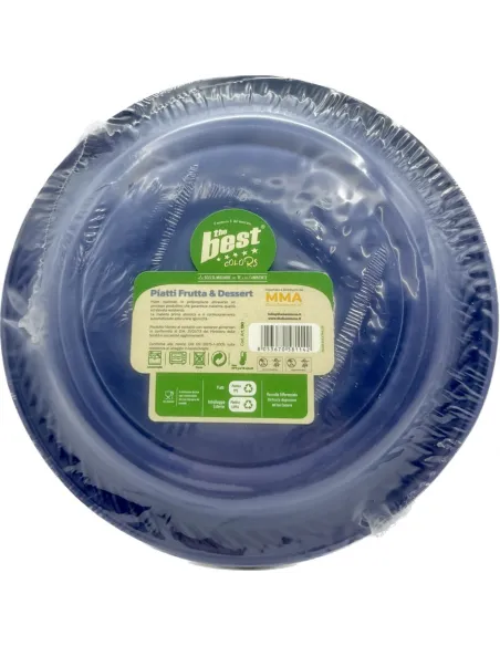 25 Piatti Frutta e Dessert Riutilizzabili Linea The Best Diametro 17cm - Blu
