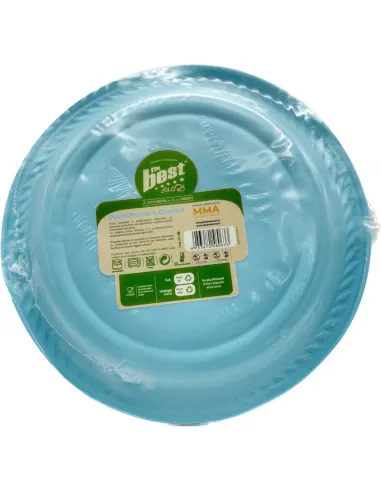 25 Piatti Frutta e Dessert Riutilizzabili Linea The Best Diametro 17cm - Celeste