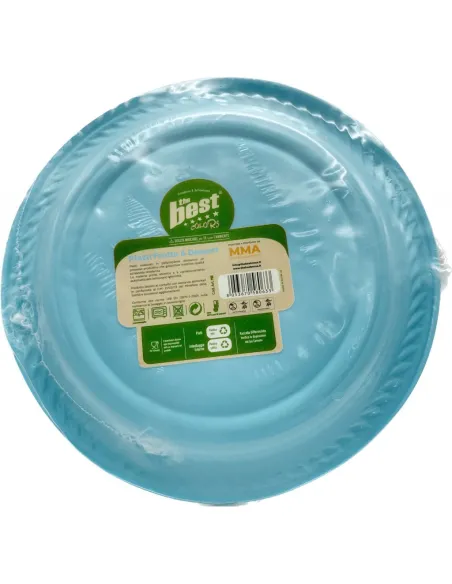 25 Piatti Frutta e Dessert Riutilizzabili Linea The Best Diametro 17cm - Celeste