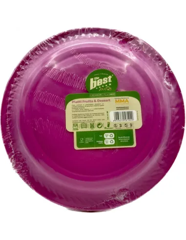 25 Piatti Frutta e Dessert Riutilizzabili Linea The Best Diametro 17cm - Fucsia