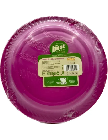 25 Piatti Frutta e Dessert Riutilizzabili Linea The Best Diametro 17cm - Fucsia