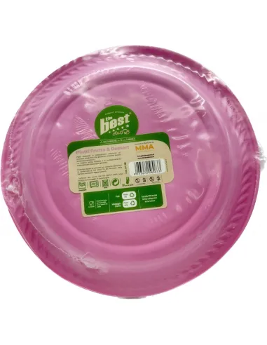 25 Piatti Frutta e Dessert Riutilizzabili Linea The Best Diametro 17cm -Rosa