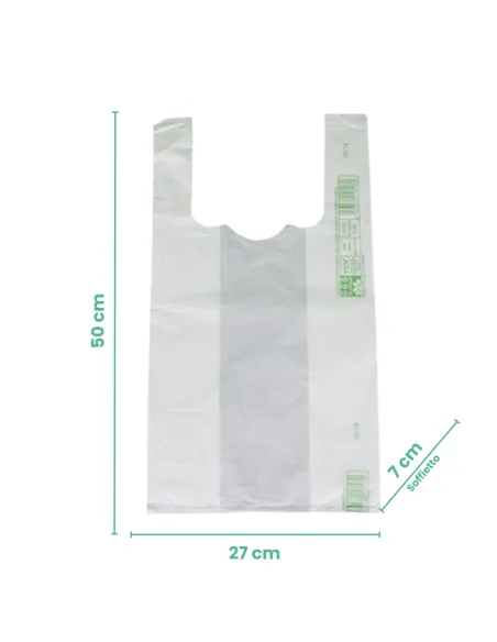 500 Shopper Bio Bianche  - 27x50 cm - Resistenti