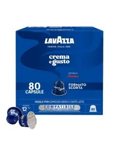 80 capsule in alluminio caffè Lavazza Crema e Gusto Classico compatibili Nespresso