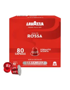 80 capsule in alluminio caffè Lavazza Qualità Rossa compatibili Nespresso