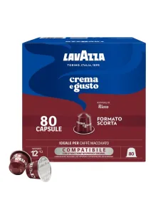 80 capsule in alluminio caffè Lavazza Crema e Gusto Ricco compatibili Nespresso