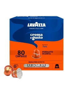 80 capsule in alluminio caffè Lavazza Crema e Gusto Forte compatibili Nespresso