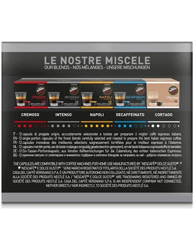 72 Capsule Caffè Vergnano Compatibili Nescafé Dolce Gusto Intenso