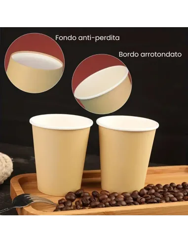 500 Bicchieri Monouso in Carta Avana da 360ml - Naturali ed Eleganti