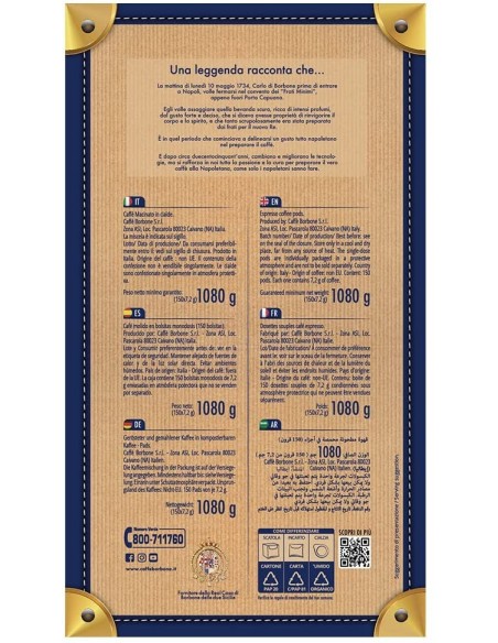 Kompatibel mit 150 Caffè Borbone Pads Blue Blend