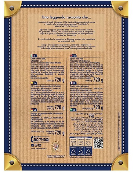 Kompatibel mit 150 entkoffeinierten Caffè Borbone-Pads
