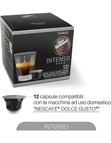 12 Capsule Caffè Vergnano Compatibili Nescafé Dolce Gusto Intenso