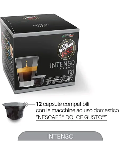 12 Capsule Caffè Vergnano Compatibili Nescafé Dolce Gusto Intenso