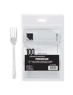 100 Forchette Monouso in Plastica Bianca - Grammatura Alta