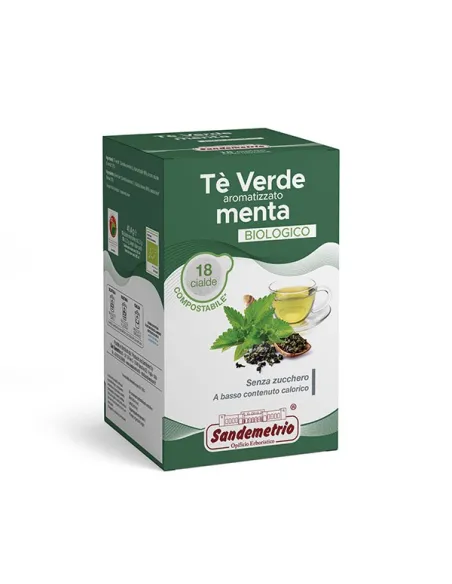 18 Cialde ese 44 Sandemetrio Tè Verde Aromatizzato a Menta Bio