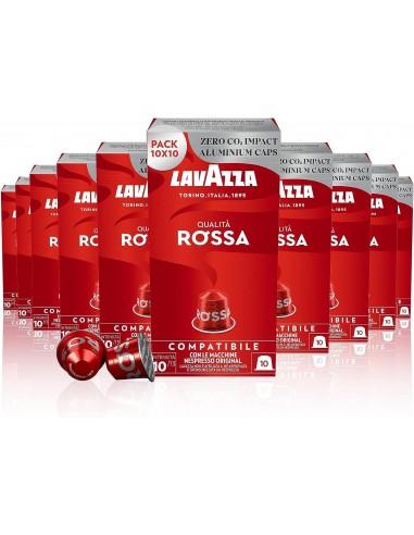 100 Alu-Kapseln Kaffee Lavazza Qualità Rossa kompatibel mit
