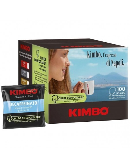100 Cialde ESE 44mm Caffè Kimbo Espresso Decaffeinato