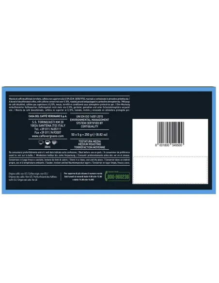 *10 Capsule Nespresso Vergnano Compostabili Miscela Decaffeinato