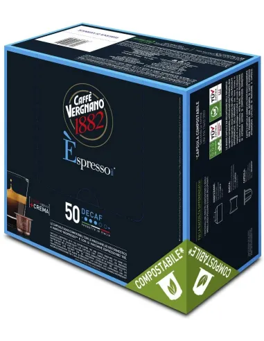 *10 Capsule Nespresso Vergnano Compostabili Miscela Decaffeinato