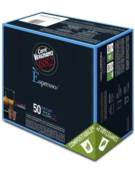 *10 Capsule Nespresso Vergnano Compostabili Miscela Decaffeinato