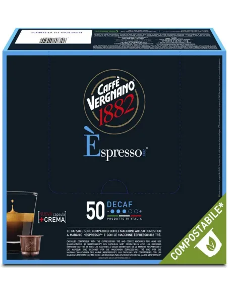 *10 Capsule Nespresso Vergnano Compostabili Miscela Decaffeinato
