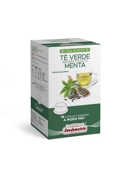 16 Capsule A modo mio Sandemetrio Tè Verde e Menta